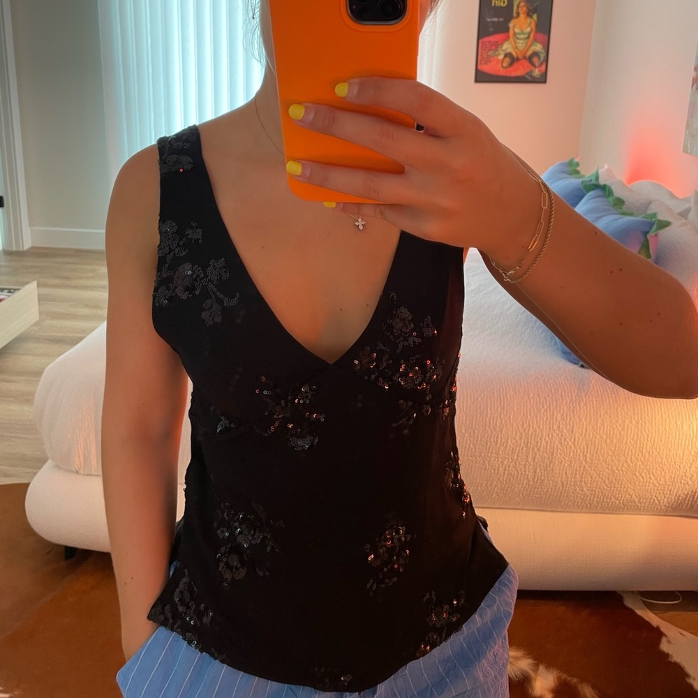 Zara black sequin tank